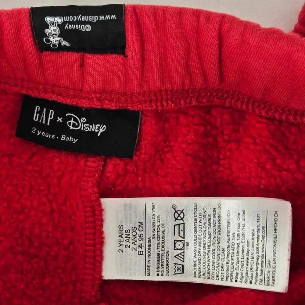 GAP x DISNEY 2024 KIDS MICKEY MODERN RED SWEAT PANT SIZE TODDLER 2 YEARS